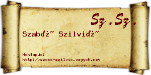 Szabó Szilvió névjegykártya